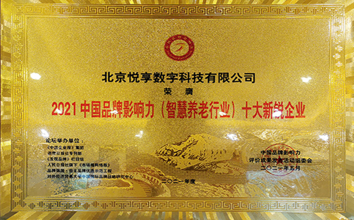 2021中國(guó)品牌影響力智慧養(yǎng)老行業(yè)十大新銳企業(yè)